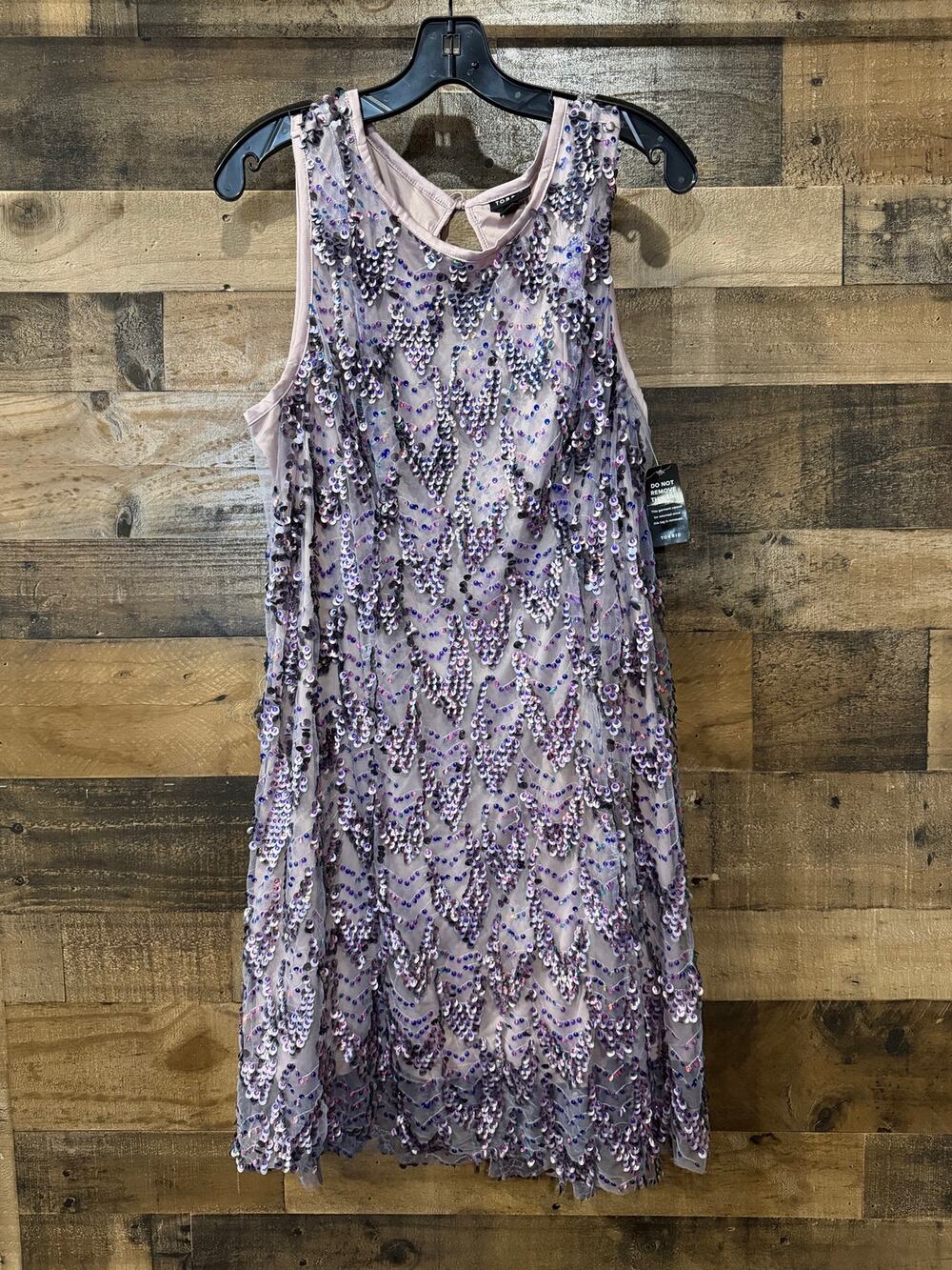 Torrid Mini Sequin Mesh Shift Dress in Purple - (Size 0 / Large)